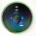 Gianni Gianasso (Włochy) Land of Dreams, śr. 60 cm, akryl na płycie blaszanej