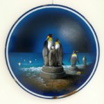 Gianni Gianasso (Włochy) Sea Family, śr. 60 cm, akryl na płycie blaszanej