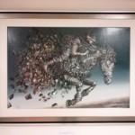 Tomasz Sętowski (Polska) Podbój niewidzialnego miasta, 80x120 cm, akryl, olej na płótnie