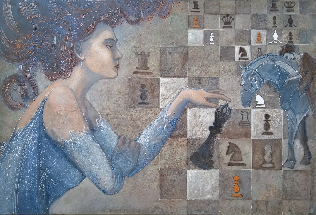 Krzysztof Trzaska, „Druga królowa”, akryl na płótnie, 60x90 cm, 2020 r.