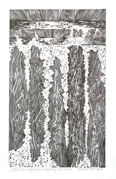 Kopalniane kalafiory, 18,5x30cm, linoryt, 2019 r.
